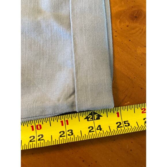 Anthropologie ett twa Nias Cuffed Pants Linen High Rise Tapered Crop Blue Size 8 - Picture 12 of 12